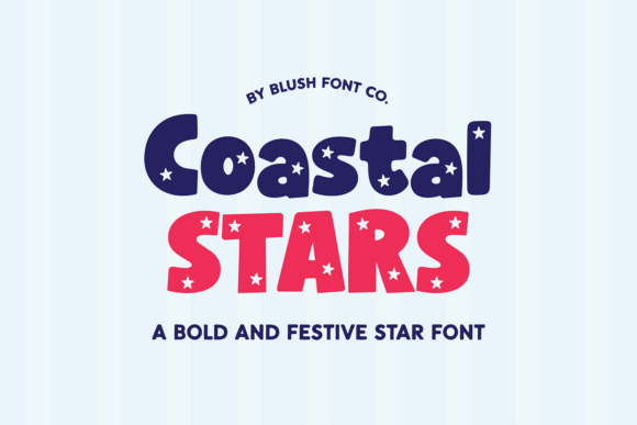 Coastal Stars: Bold, Chunky, and Patriotic Typography