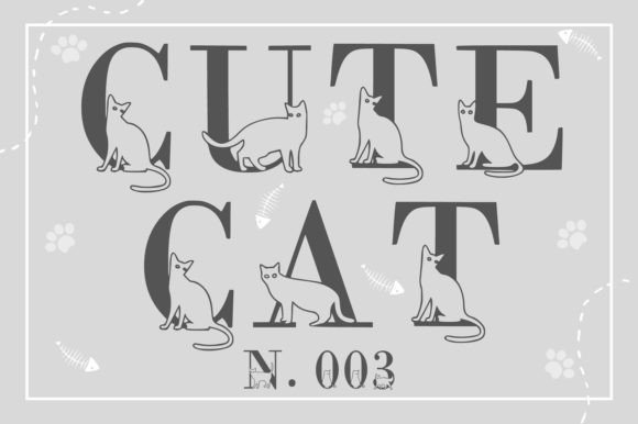 Cute Cat N.003: A Playful Typeface for Creative Projects